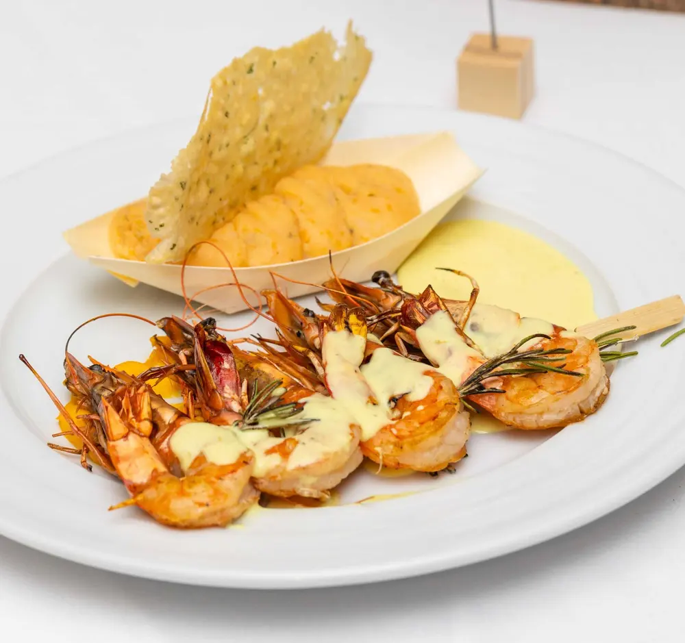 Brochettes de gambas